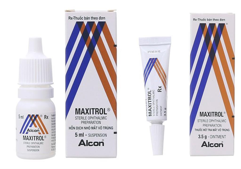 Lék na oční zánět Maxitrol (dexamethason, neomycin, polymycin B)